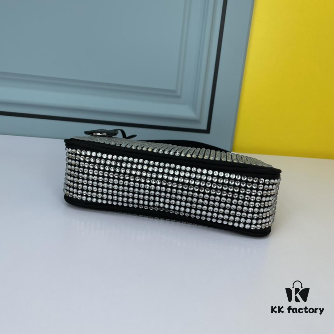 Prada 2021 New Sparkling Rhinestone Hobo Bag with Box