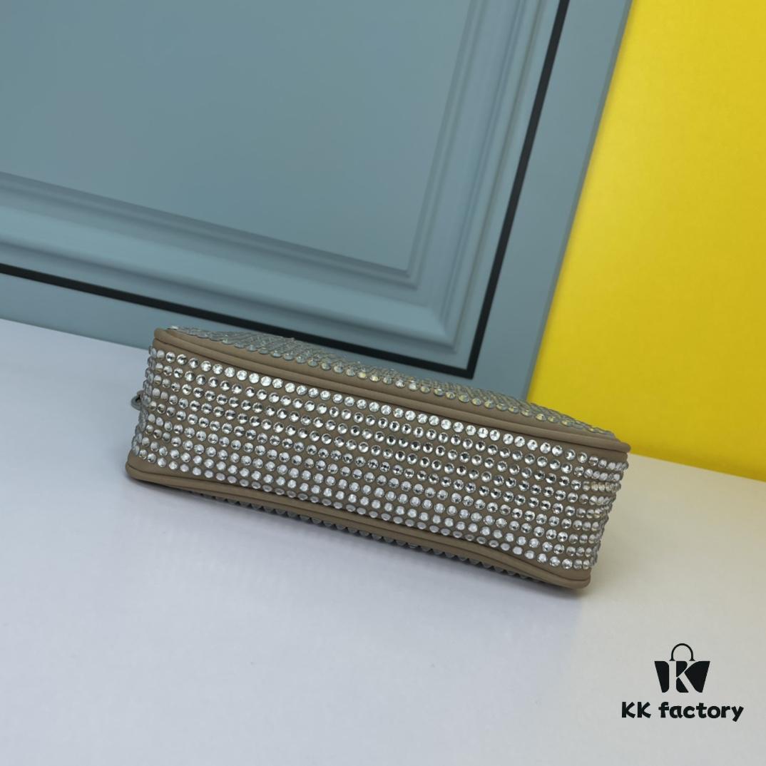 Prada 2021 New Sparkling Rhinestone Hobo Bag with Box