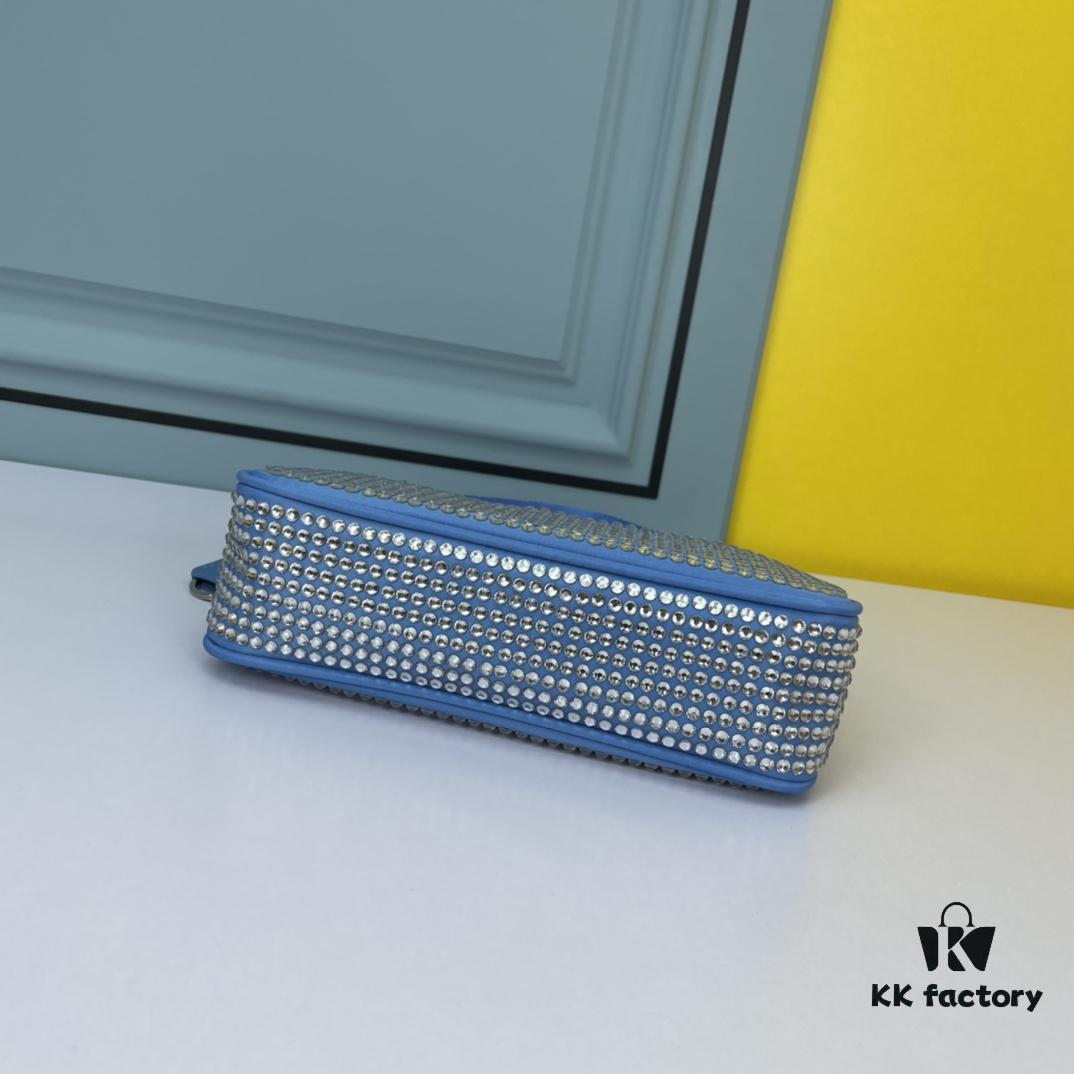 Prada 2021 New Sparkling Rhinestone Hobo Bag with Box