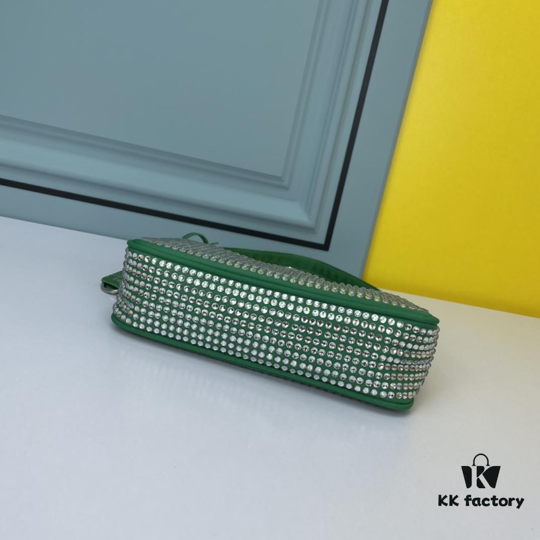 Prada 2021 New Sparkling Rhinestone Hobo Bag with Box