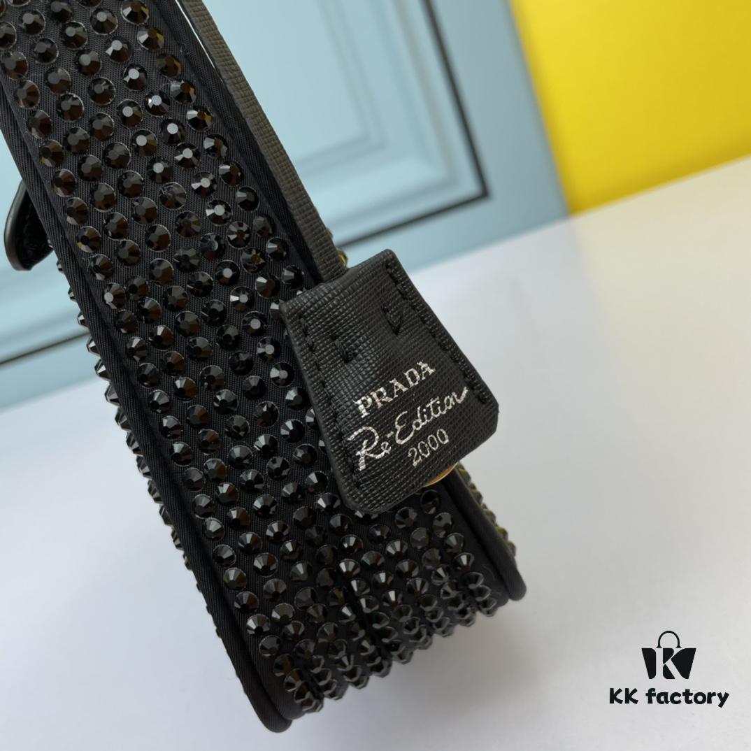 Prada 2021 New Sparkling Rhinestone Hobo Bag with Box