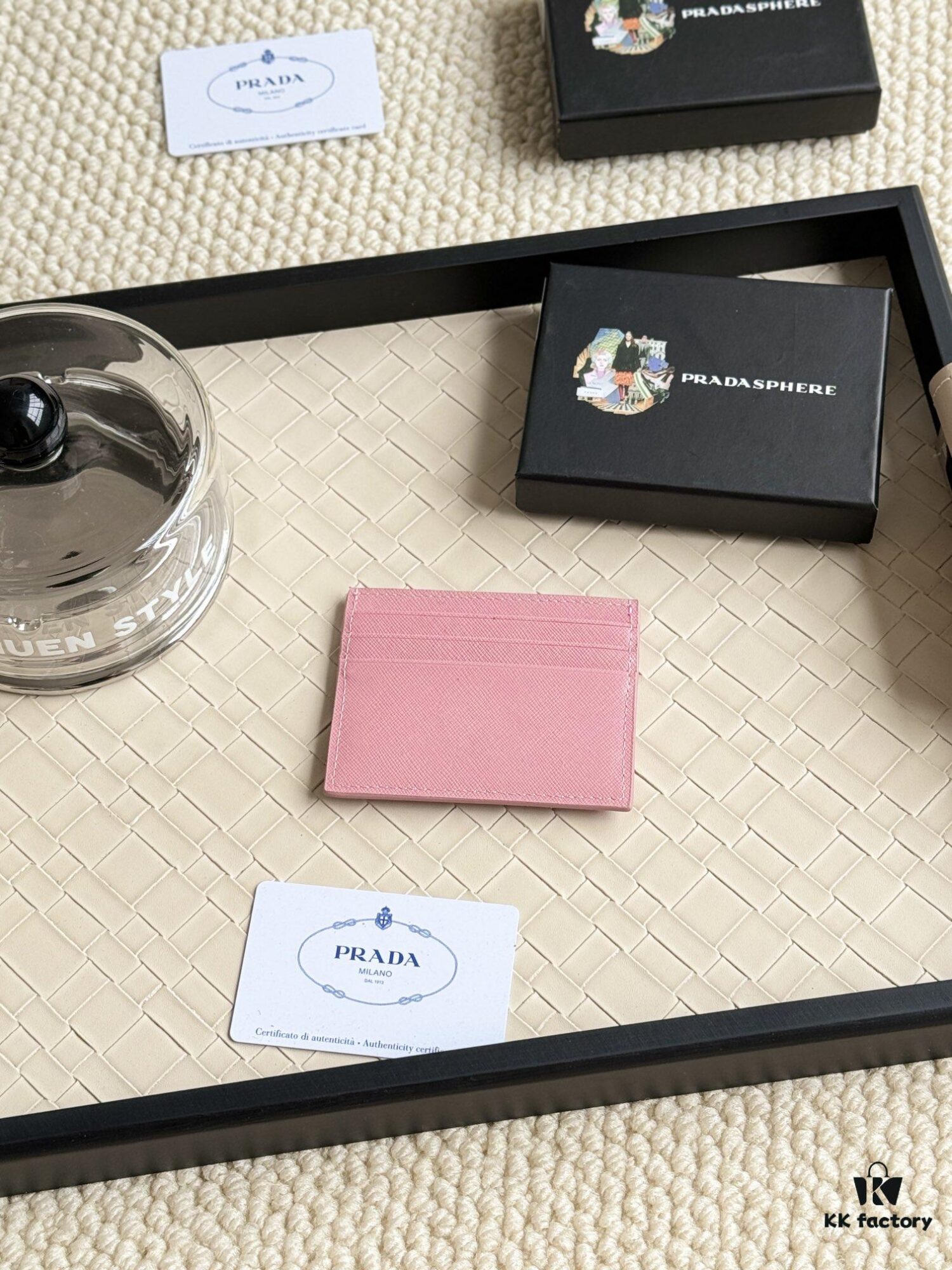 Prada Best-Selling Card Holder Unisex Mini Wallet in Black 1MC025 Triangle Logo Series Nine Colors Available