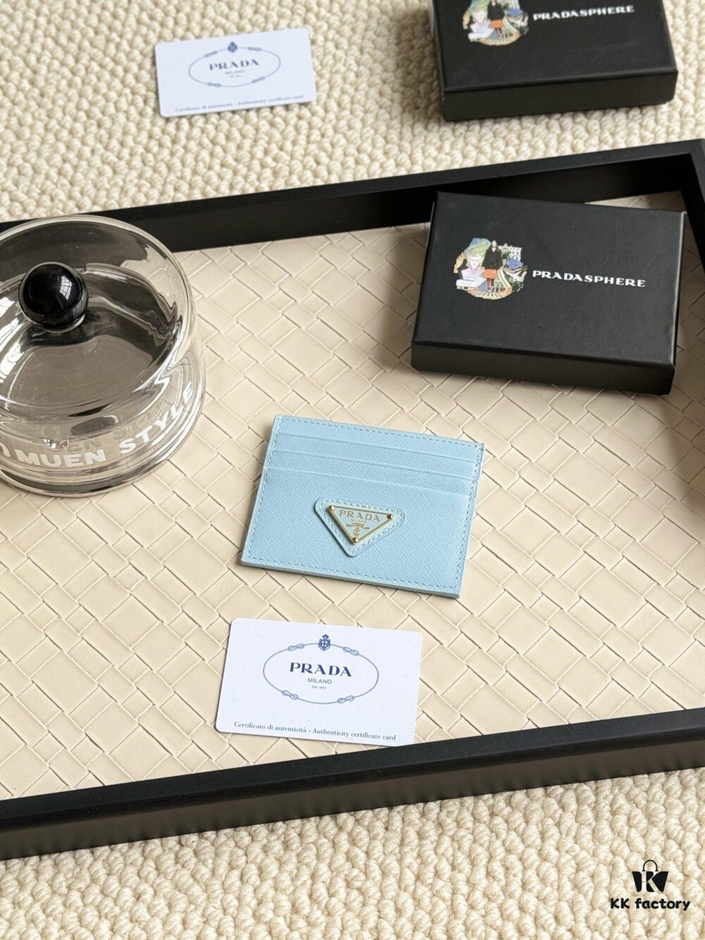 Prada Bestselling Card Holder Unisex Mini Card Case Black Model 1MC025 Triangle Logo Series Nine Colors Available