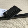 Prada Bestselling Card Holder Unisex Small Wallet Black 1MC025 Diagonal Triangle Pattern Cross-Grain Calfskin Leather 6 Card Slots with Center Compartment
