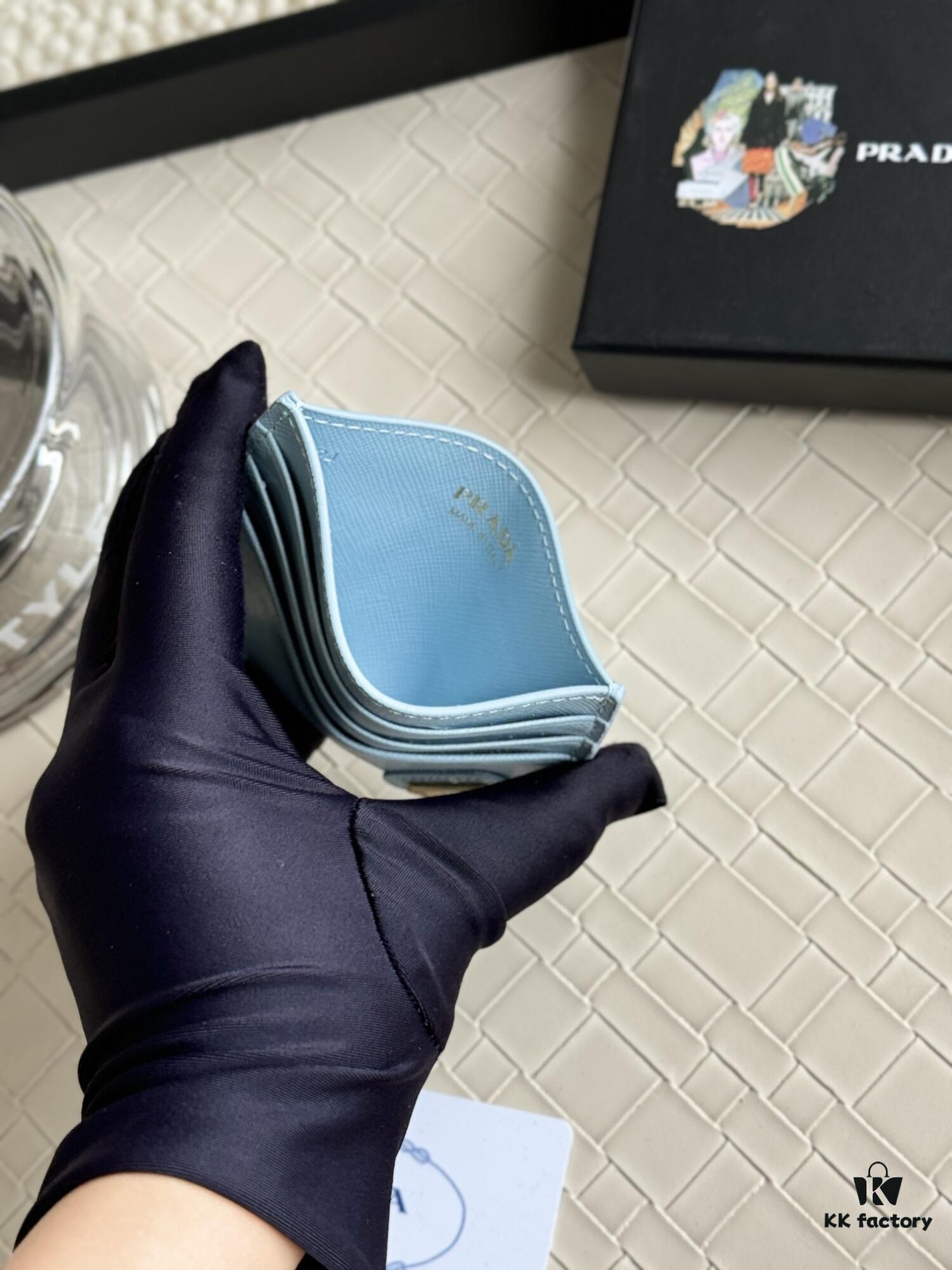 Prada Best-Selling Card Holder Unisex Mini Wallet in Black 1MC025, Cross-Grain Calfskin with Triangular Logo, 6 Card Slots and Central Compartment