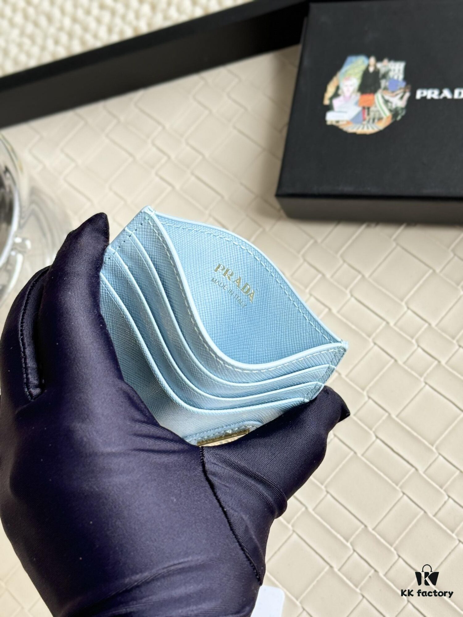 Prada Best-Selling Card Holder Unisex Mini Wallet in Black 1MC025, Cross-Grain Calfskin with Triangular Logo, 6 Card Slots and Central Compartment