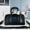 Prada Re-Edition 1978 Medium Size Recycled Nylon and Saffiano Leather Handbag with Box | Official Website Image! Store Display