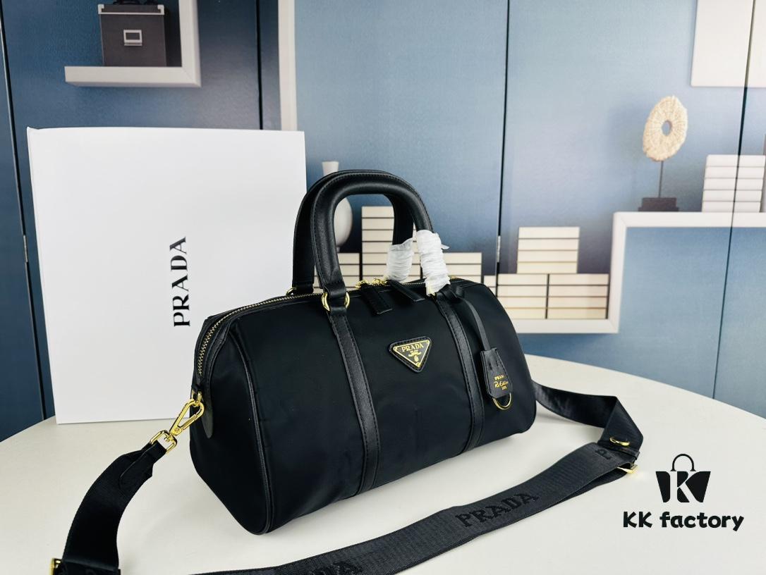 Prada Re-Edition 1978 Medium Size Recycled Nylon and Saffiano Leather Handbag with Box | Official Website Image! Store Display