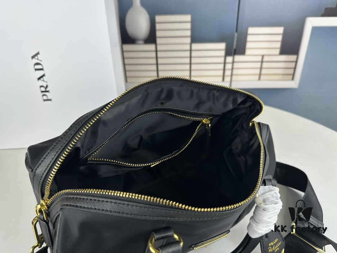 Prada Re-Edition 1978 Medium Size Recycled Nylon and Saffiano Leather Handbag with Box | Official Website Image! Store Display