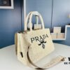 Prada Beautiful Wicker Basket Bag – A Charming Summer Essential with Straw and Leather Design