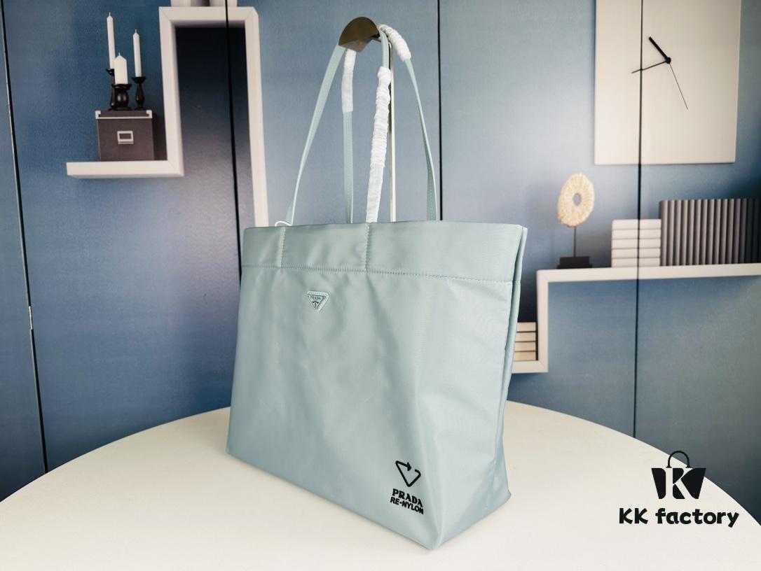 Prada Nylon Tote Bag, Black Lightweight Nylon Tote, Spacious 40L Size Fits Large Laptop