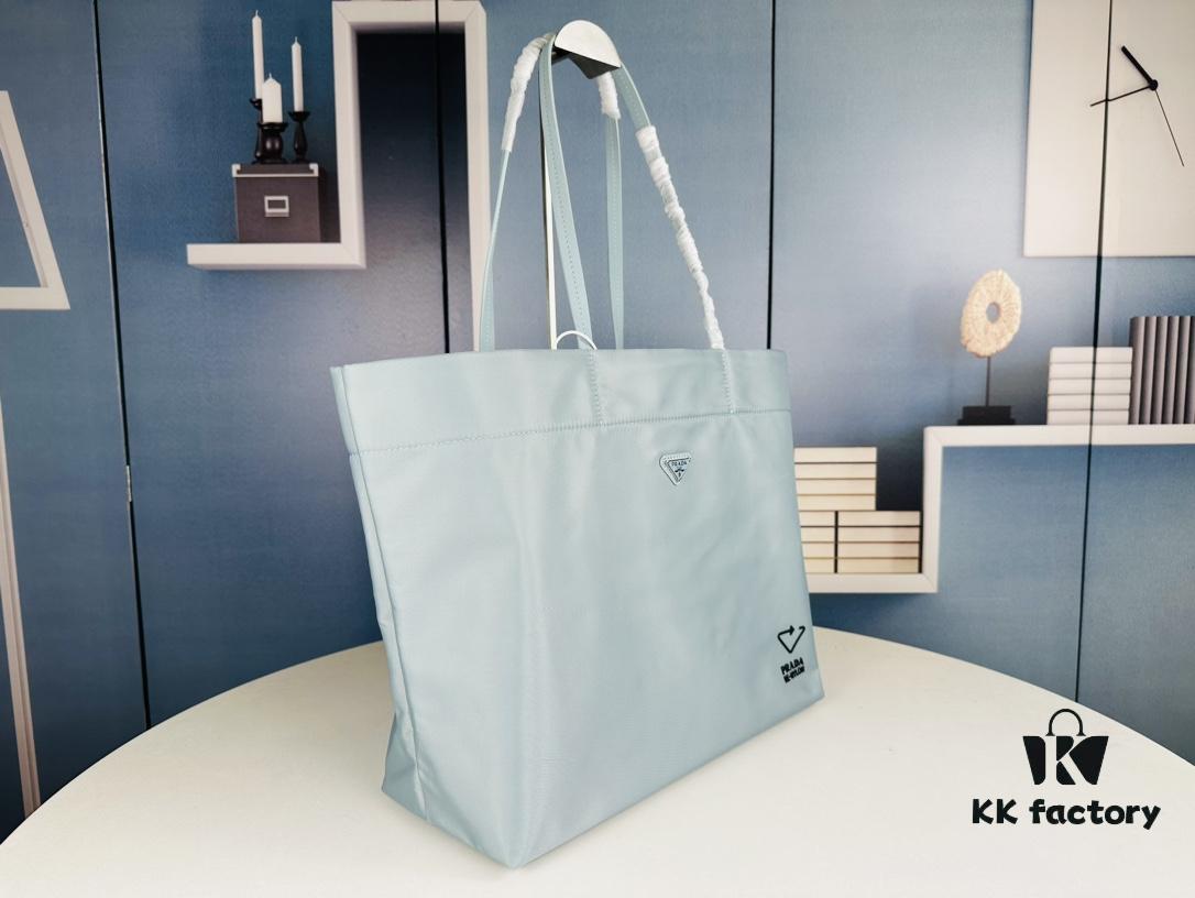 Prada Nylon Tote Bag, Black Lightweight Nylon Tote, Spacious 40L Size Fits Large Laptop