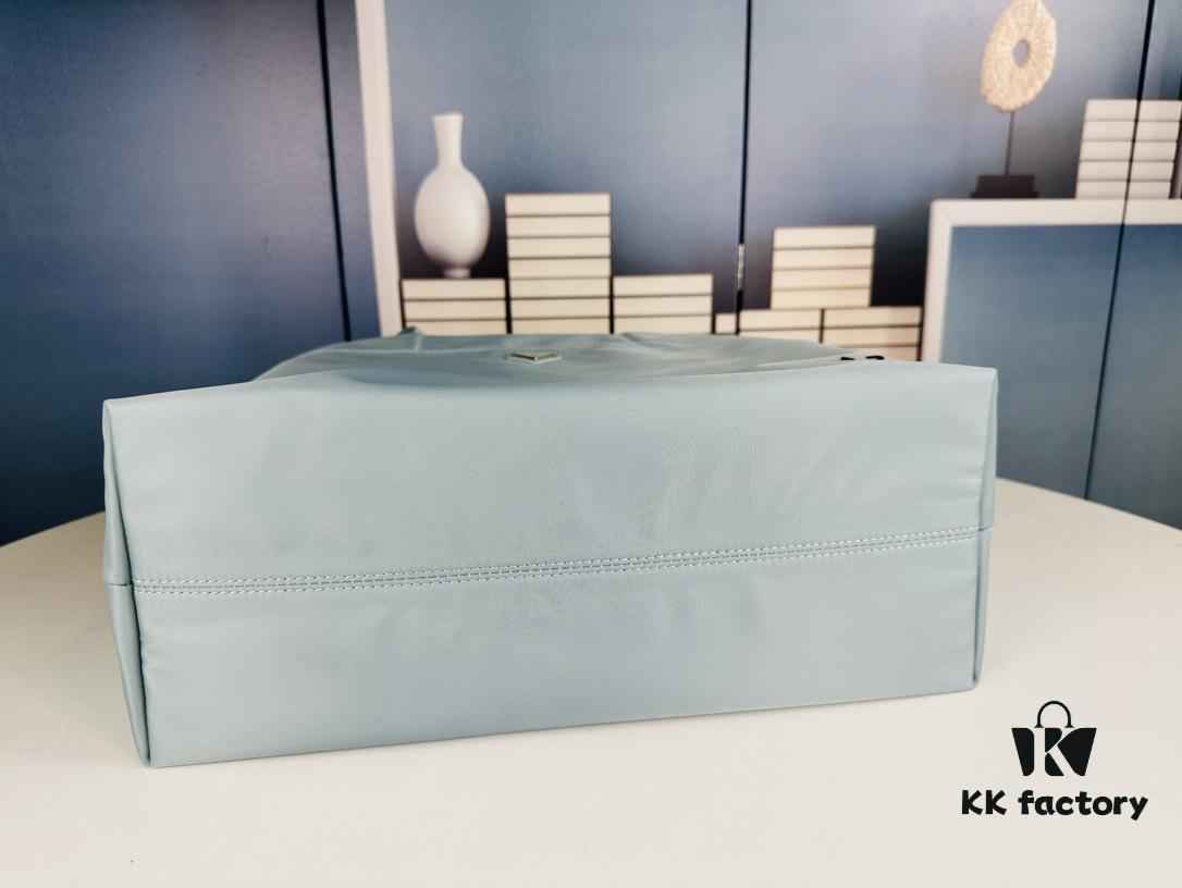 Prada Nylon Tote Bag, Black Lightweight Nylon Tote, Spacious 40L Size Fits Large Laptop