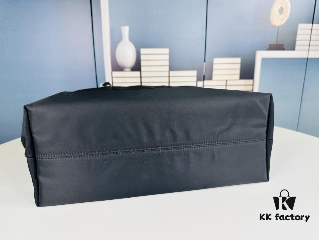 Prada Nylon Tote Bag, Black Lightweight Nylon Tote, Spacious 40L Size Fits Large Laptop