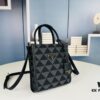 New Small Size Prada Embroidered Fabric Tote Bag in Box (with Long Strap)