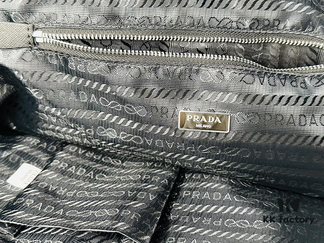 Prada Nylon Tote Bag, Black Lightweight Nylon Tote, Spacious 40L Size Fits Large Laptop