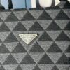 New Large Size Prada Embroidered Fabric Tote Bag (With Long Shoulder Strap)