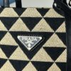 New Small Size Prada Embroidered Fabric Tote Bag in Box (with Long Strap)