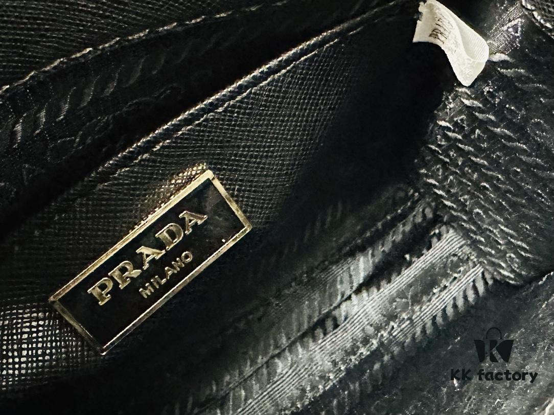 New Small Size Prada Embroidered Fabric Tote Bag in Box (with Long Strap)