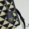 New Medium Prada Embroidered Fabric Tote Bag with Long Shoulder Strap