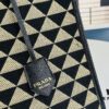 New Large Size Prada Embroidered Fabric Tote Bag (Medium Size) with Long Shoulder Strap