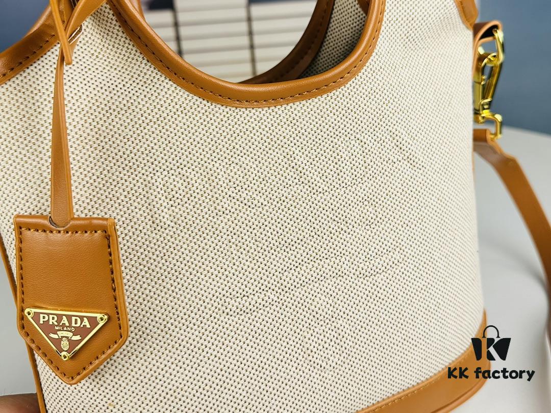 Small Size Prada New Linen Tote Bag