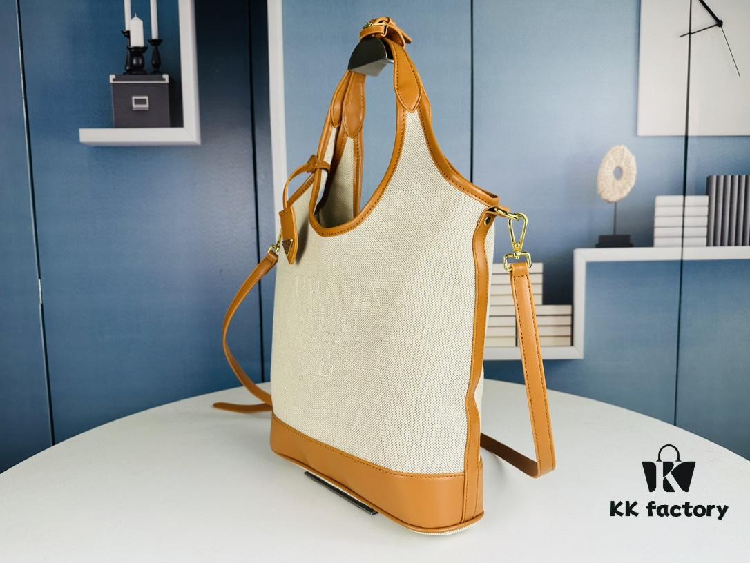 Large Size Prada New Linen Blend Tote Bag