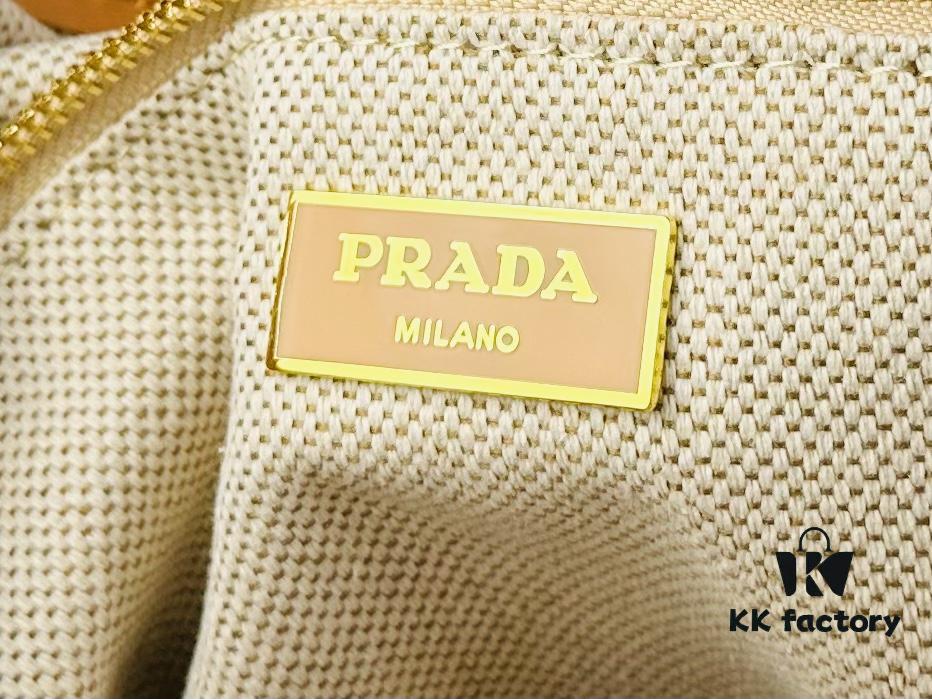 Large Size Prada New Linen Blend Tote Bag