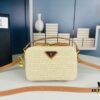 PRADA Woven Style Beautiful Bag with Box, Size 19x12x6, Model No. 2427
