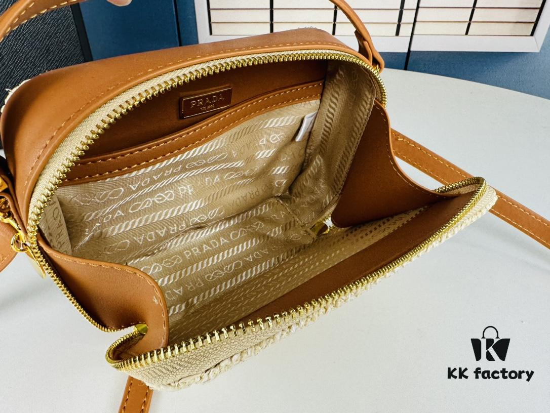 PRADA Woven Style Beautiful Bag with Box, Size 19x12x6, Model No. 2427