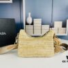 Small Size Prada Hobo Combo Raffia Woven Limited Edition Three-in-One Beach Bag with Box