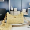 Large Size Prada Hobo Combo Raffia Woven Limited Edition Three-in-One Beach Bag with Box