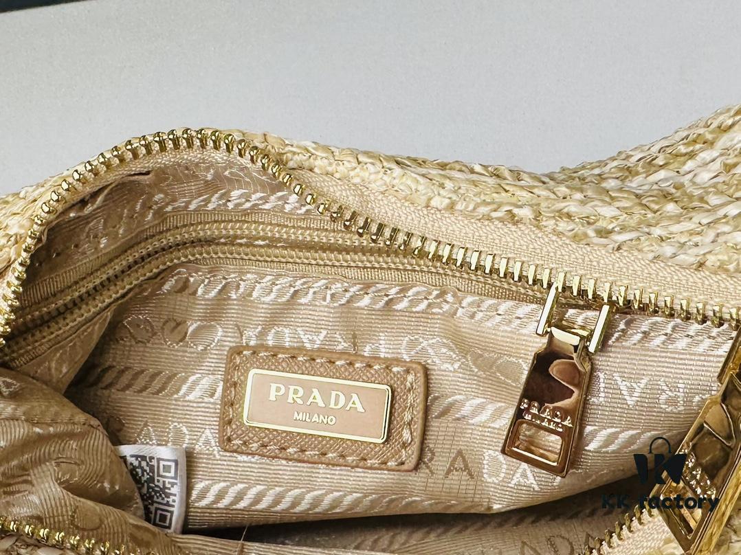 Small Size Prada Hobo Combo Raffia Woven Limited Edition Three-in-One Beach Bag with Box