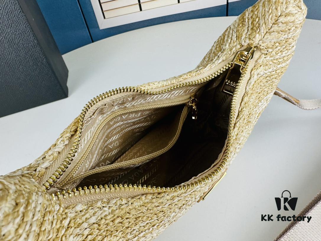 Large Size Prada Hobo Combo Raffia Woven Limited Edition Three-in-One Beach Bag with Box