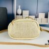 Prada Raffia Woven Bucket Bag with Box