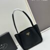 Prada Mini Tote with Box, 2024 New Arrival, Known as the 'Little Vegetable Basket', Made of Calf Leather with Triangle Logo, Exceptionally Minimalist and Versatile