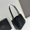 Prada Mini Tote with Box, 2024 New Arrival, Known as the 'Little Vegetable Basket', Made of Calf Leather with Triangle Logo, Exceptionally Minimalist and Versatile