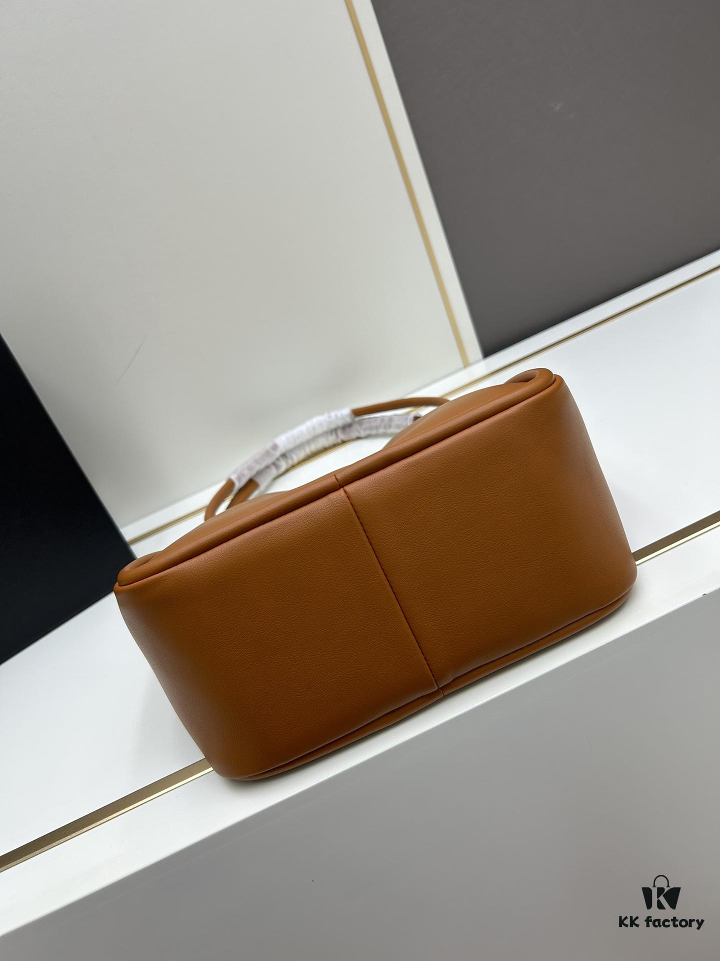 Prada Mini Tote Bag 24 New Arrival, Often Called the 'Little Vegetable Basket', Made of Cow Leather with Triangle Logo, Minimalist Design, Comes with Box