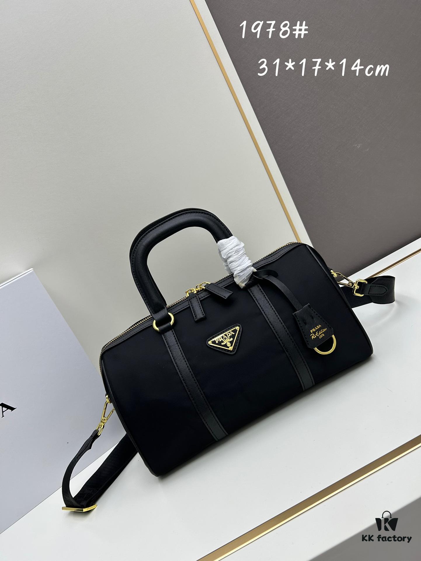 Prada Re-Edition 1978 Medium Size Recycled Nylon and Saffiano Leather Handbag with Box ||| Official Website Image! Store Display