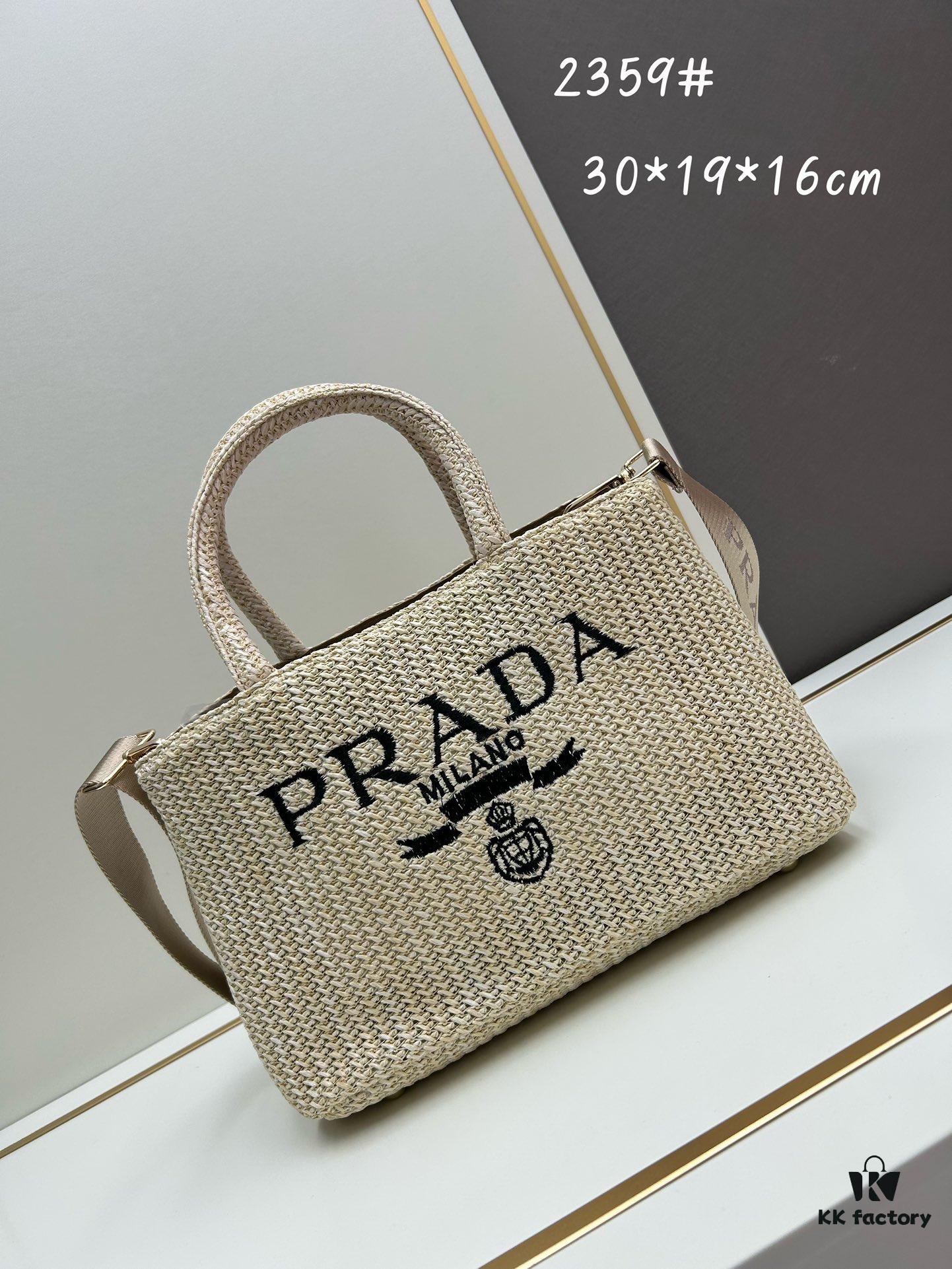 Prada Beautiful Wicker Basket Bag, Embrace the Summer with the Prada Rattan and Leather Tote