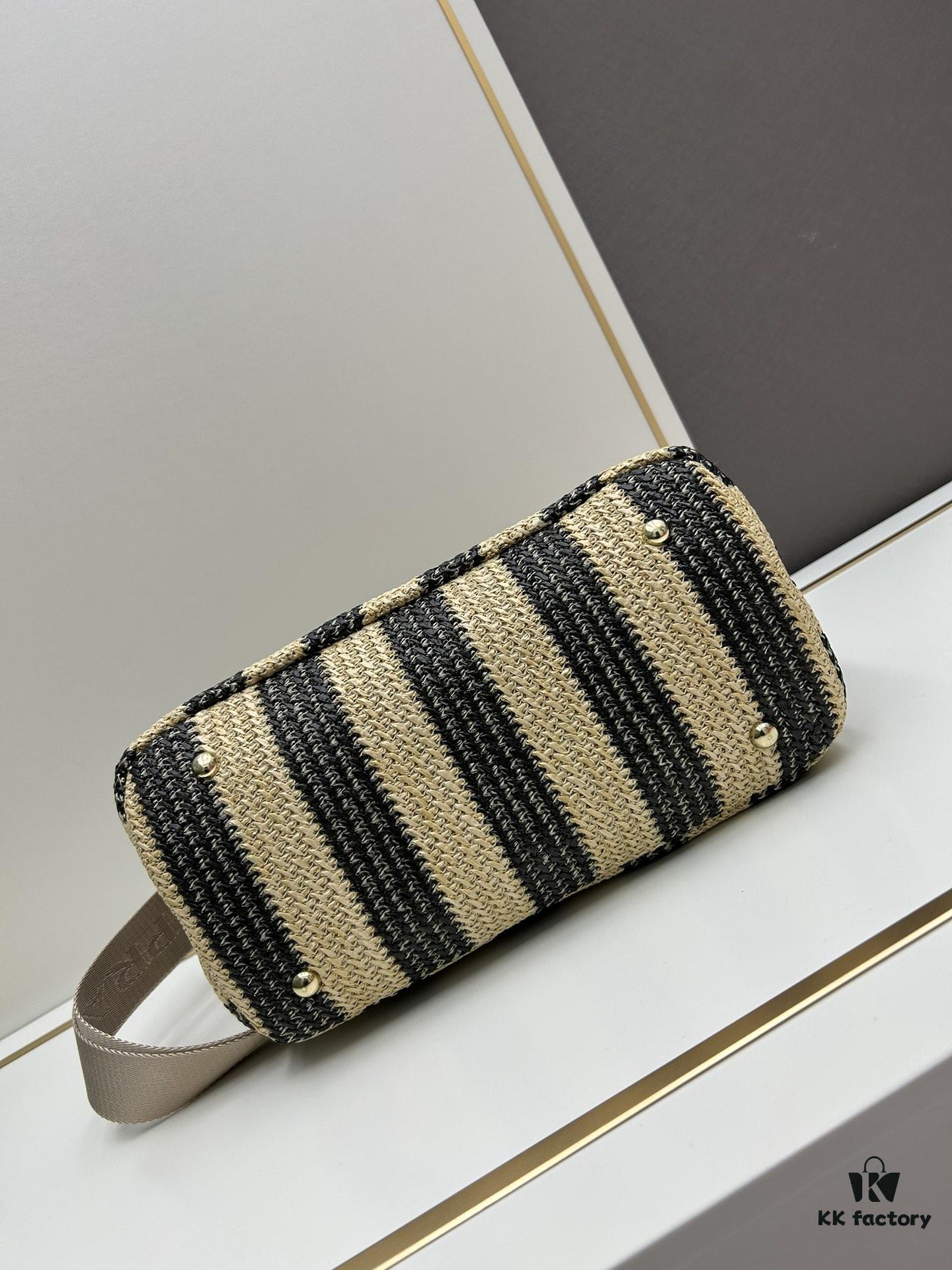 Prada Beautiful Wicker Basket Bag, Embrace the Summer with the Prada Raffia and Leather Tote