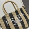 Prada Beautiful Wicker Basket Bag, Embrace the Summer with the Prada Raffia and Leather Tote