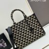 New Large Prada Embroidered Fabric Tote Bag (Medium Size with Long Strap)