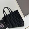 New Large Size Prada Embroidered Fabric Tote Bag (with Long Strap)