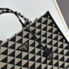 New Large PRADA Embroidered Fabric Tote Bag (Medium Size) with Long Adjustable Saffiano Leather Strap