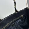 New Large PRADA Embroidered Fabric Tote Bag (Medium Size) with Long Adjustable Saffiano Leather Strap