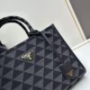New Medium Prada Embroidered Fabric Tote Bag (with Long Shoulder Strap)