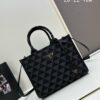 New Medium Prada Embroidered Fabric Tote Bag (with Long Shoulder Strap)
