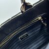 New Medium Prada Embroidered Fabric Tote Bag with Long Shoulder Strap