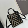 New Small Size Prada Embroidered Fabric Tote Bag in Box (with Long Strap)